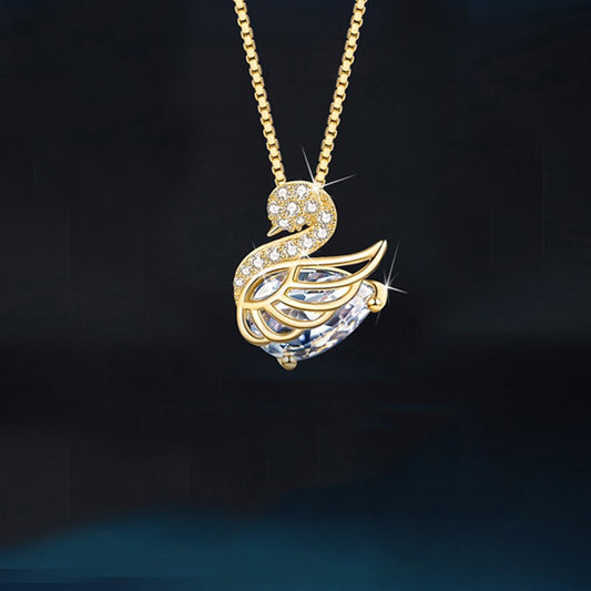 2025 New Swan Pendant Necklace - 925 Sterling Silver Elegant Collarbone Chain for Women, Dainty & Luxurious Jewelry Gift