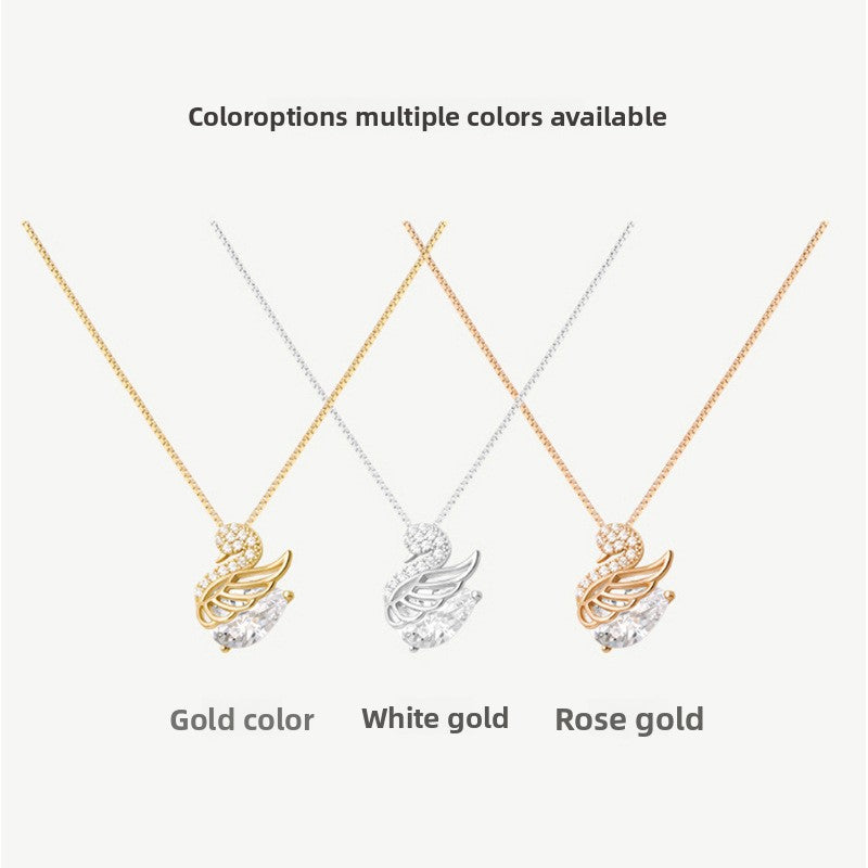 2025 New Swan Pendant Necklace - 925 Sterling Silver Elegant Collarbone Chain for Women, Dainty & Luxurious Jewelry Gift