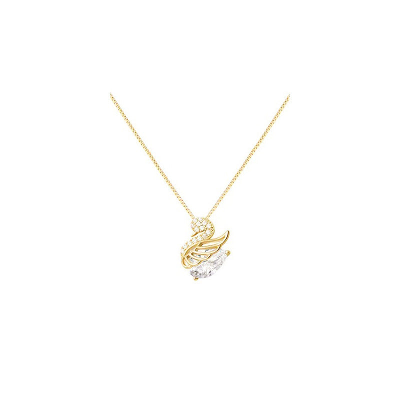 2025 New Swan Pendant Necklace - 925 Sterling Silver Elegant Collarbone Chain for Women, Dainty & Luxurious Jewelry Gift