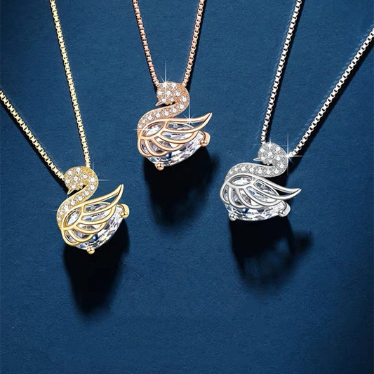2025 New Swan Pendant Necklace - 925 Sterling Silver Elegant Collarbone Chain for Women, Dainty & Luxurious Jewelry Gift